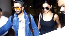 Ranveer Singh with Deepika Padukone Back To Mumbai After Celebrating Deepika Birthday