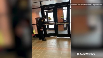 Squirrel tries to break in to police station