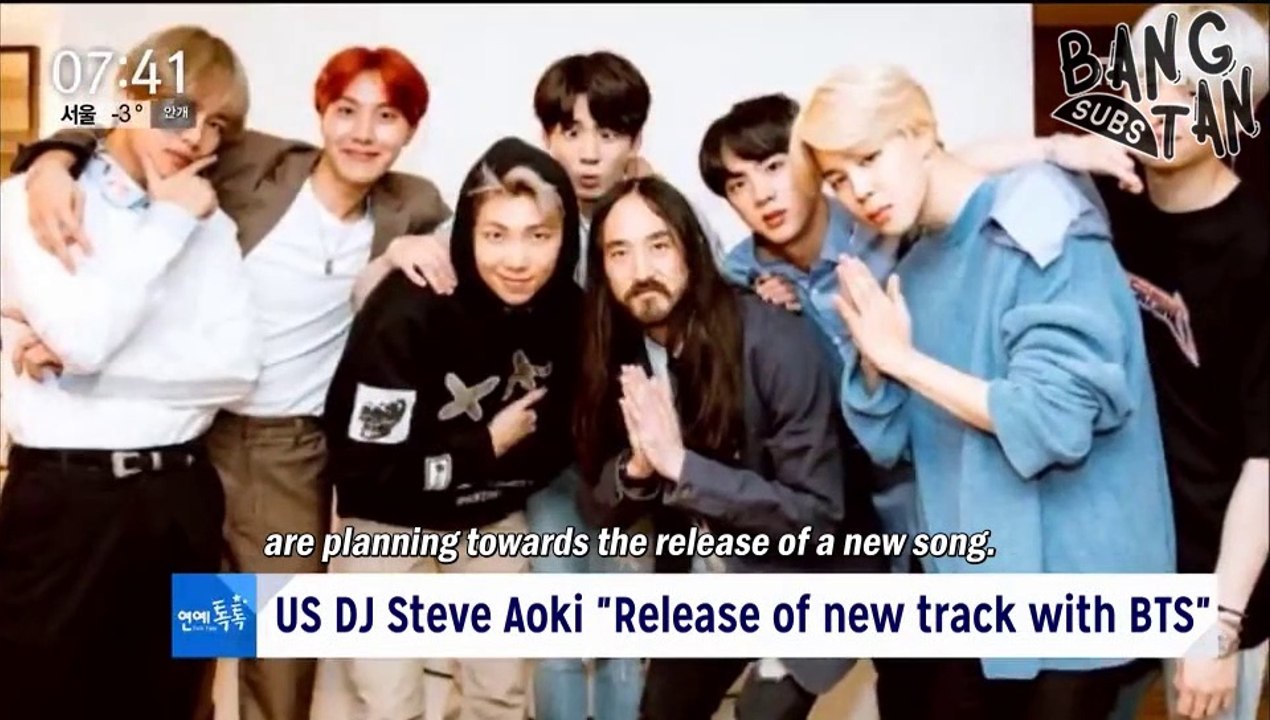 [ENG] 180131 MBC News Entertainment Talk Talk - US DJ Steve Aoki Confirms New Collaboration with BTS