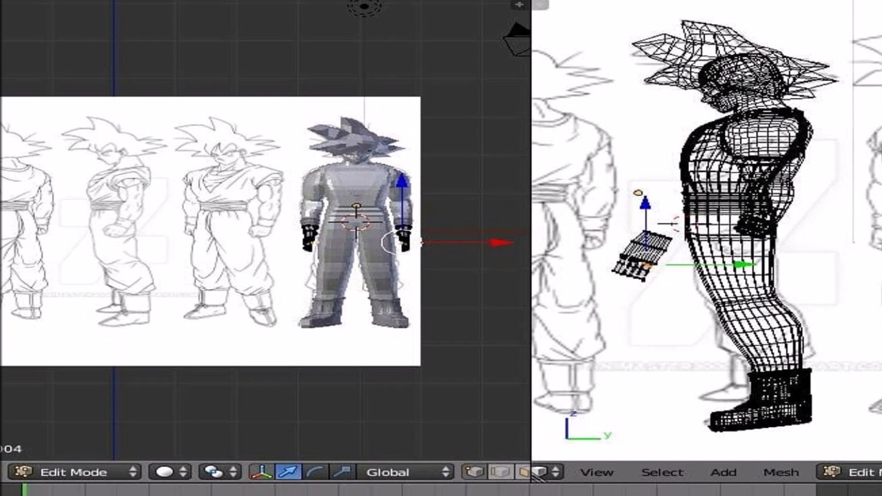 Creating Goku in Blender