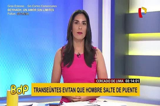 Cercado de Lima: transeúntes impiden que hombre salte de puente del Ejército
