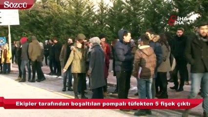 Pompalı tüfekle üniversiteye geldi