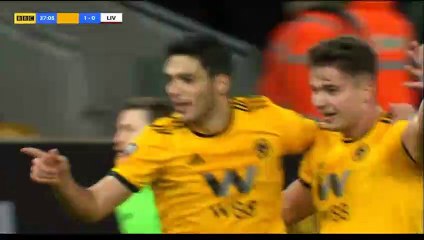 Raul Jimenez Goal - Wolverhampton 1-0 Liverpool (Full Replay)