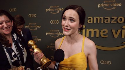 Golden Globes Winner Rachel Brosnahan Is Emotional At Amazon After Party