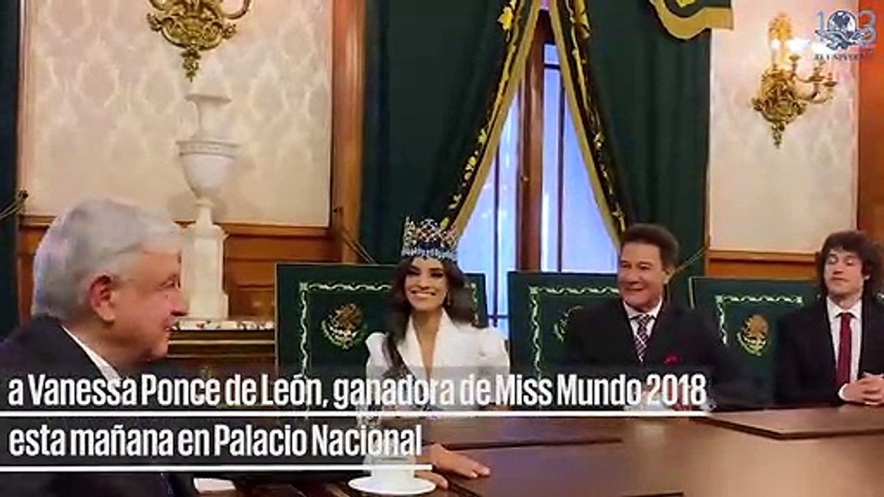 AMLO recibe a Miss Mundo en Palacio Nacional