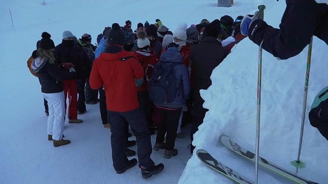 Italian band performs in igloo with instruments made of ice