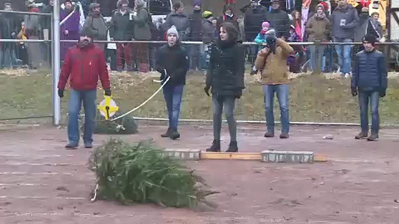 Christmas tree throwing championships held in Germany video Dailymotion