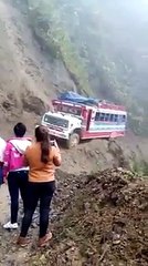 Amazing video of truck is crossing a bridge  on mountain
