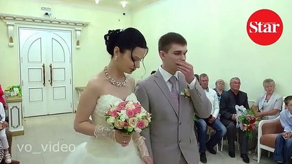 Nikah merasimi sırasında damat heyecandan böyle bayıldı