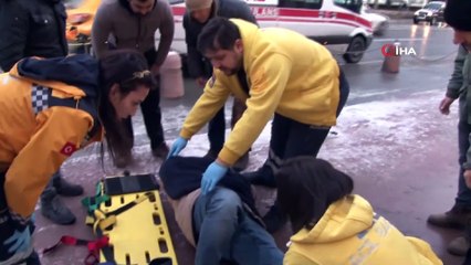 Beşiktaş’ta buzdan kayan bir vatandaş bacağını kırdı