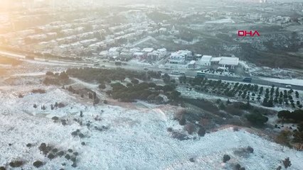 İstanbul- Beylikdüzü'nde Beyaz Örtü Havadan Görüntülendi