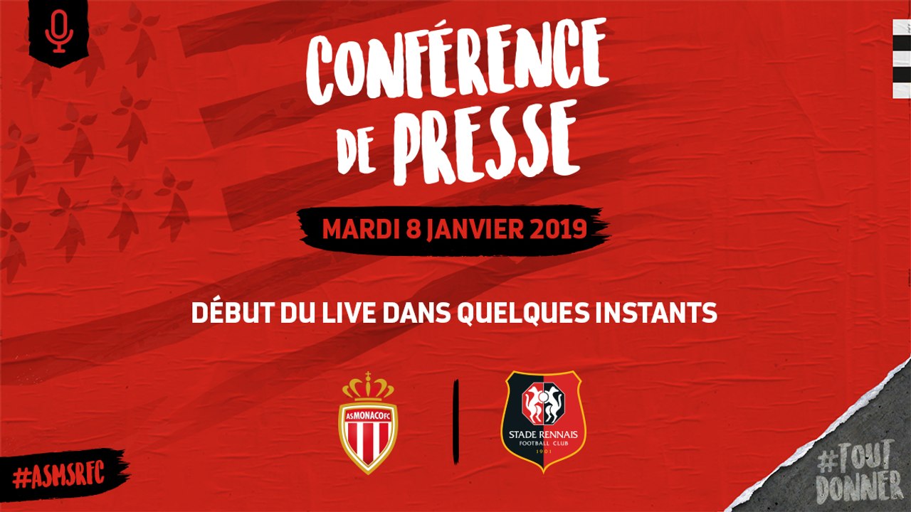1/4 Coupe de la Ligue : Monaco / Stade Rennais F.C. : Conférence de presse