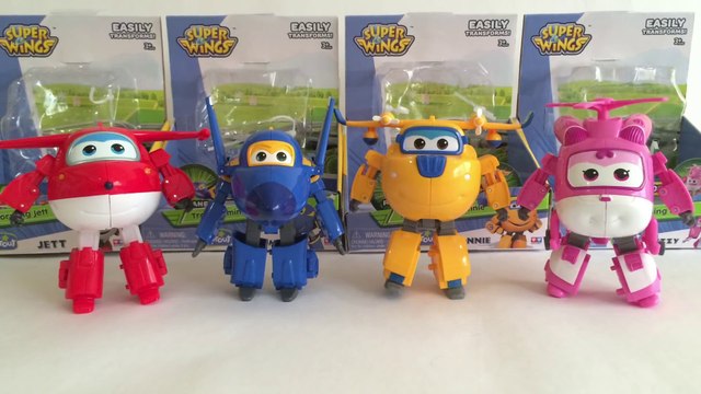 4 Super Wings Transforming Robots Airplanes Jett Jerome Donnie Dizzy 출동슈퍼윙스 - Unboxing Demo Review