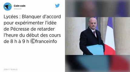Éducation. Jean-Michel Blanquer prêt à faire commencer les lycéens à 9 heures