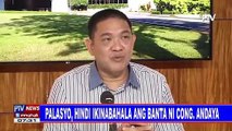 Palasyo, hindi ikinabahala ang banta ni Cong. Andaya