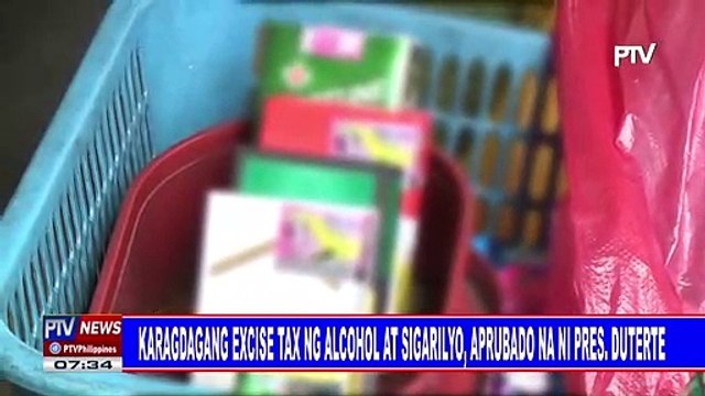Karagdagang excise tax ng alcohol at sigarilyo, aprubado na ni Pangulong Duterte