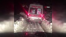 Karla Kapanan Yolda Özel İdare Ambulansı, Ambulans da Hastayı Kurtardı