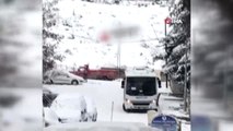 Buz Pistine Dönen Ankara Sokaklarında Minibüs Böyle Kaydı