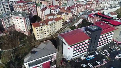 Eyüp’te Hastanenin Arkasındaki İstinat Duvarı Çöktü, Alan Havadan Görüntülendi