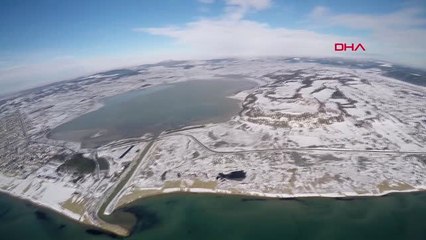 Edirne Saros Körfezi, Kar Yağışı Sonrası Beyaza Büründü