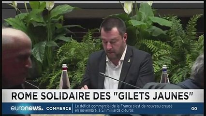 Download Video: Matteo Salvini apporte son soutien aux Gilets Jaunes et flingue Macron ! (Euronews, 080119, 14h02)