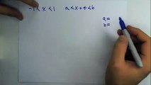 -1 (LT) x (LT) 1 --- a (LT) x (LT) b Find a & b Algebra- Solving Inequalities; Simply Solved-SD