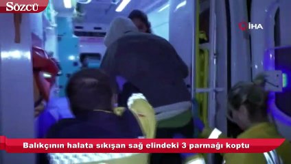 Balıkçının halata sıkışan 3 parmağı koptu