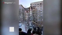 Vea cómo quedó el edificio que se derrumbó en Rusia por una explosión de gas
