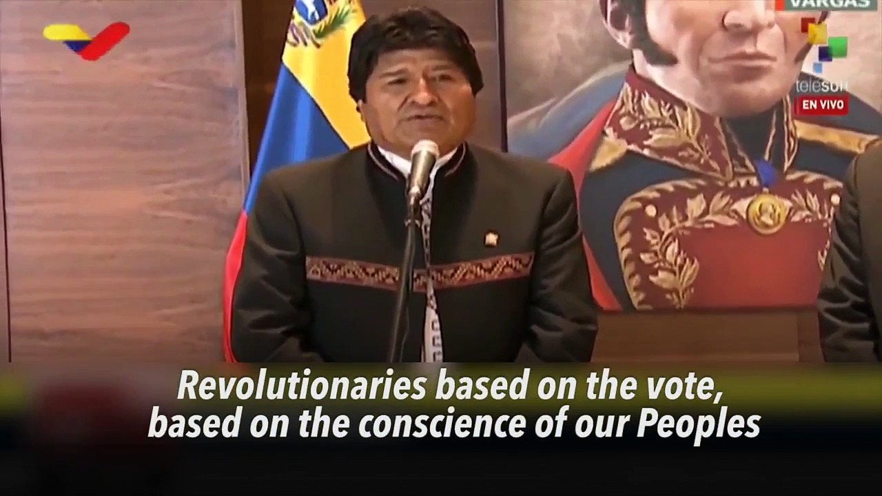 President of Bolivia Evo Morales arrives in Venezuela