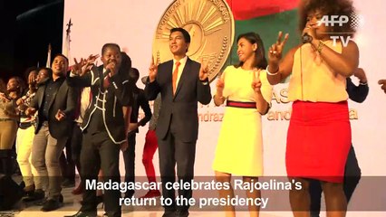 Madagascar's new president Rajoelina celebrates official victory