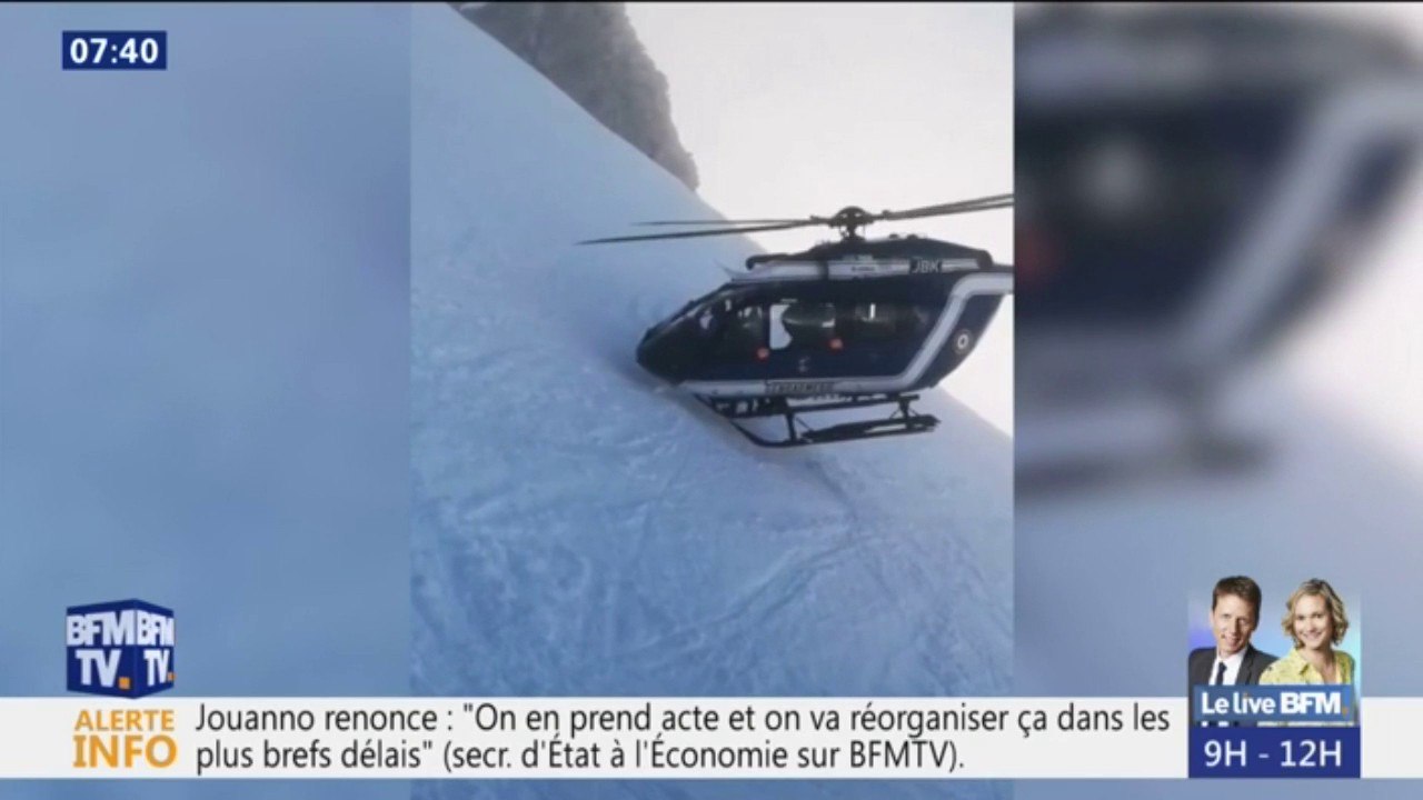 Un hélico le nez dans la neige... Les images de...