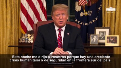 Trump pide apoyo a la nación para construir el muro