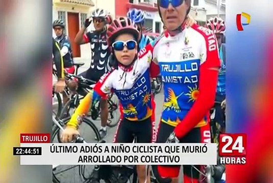Trujillo: niño ciclista que murió atropellado fue despedido en medio de aplausos