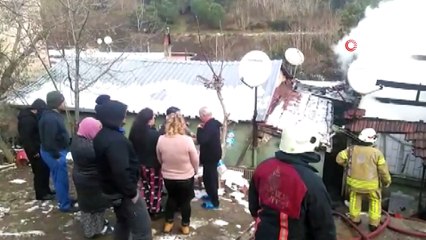 İstinye’de gecekonduda çıkan yangın korkuttu