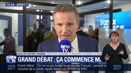 Pour Nicolas Dupont-Aignan, le débat national "a déjà fait pschitt"