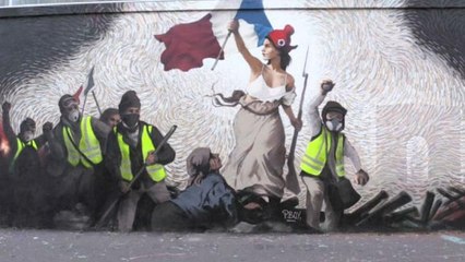 دیوارنگاری جلیقه زردها که معادل هزار دلار بیت کوین در آن پنهان است