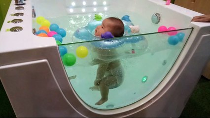 Cuteness overload baby relaxing at baby spa