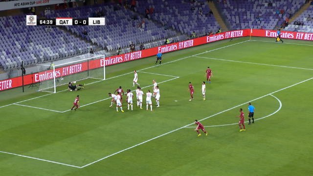 Groupe E - Al-Rawi ouvre le score sur coup franc pour le Qatar