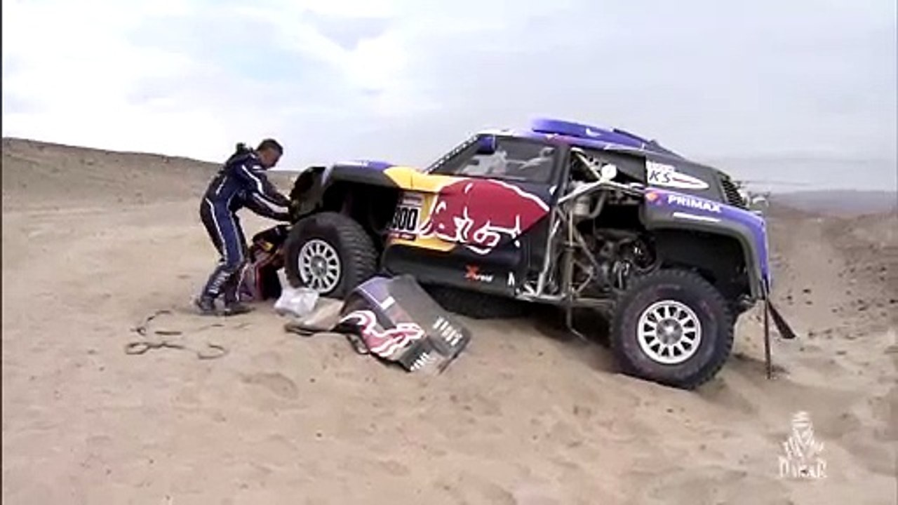 Short clips - Sainz casse une roue / Sainz breaks a wheel - Étape 3 / Stage 3 (San Juan de Marcona / Arequipa) - Dakar 2019
