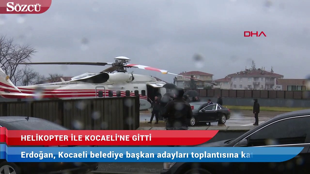 Cumhurbaşkanı Erdoğan, Kocaeli belediye başkan adayları tanıtım toplantısına katılmak için Üsküdar’dan helikopterle hareket etti