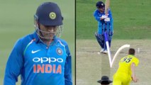 India vs Australis 1st Odi : Ms Dhoni 's DRS Fails & Declares Him As Out | Oneindia Telugu