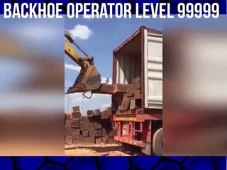 Backhoe operator with good skills