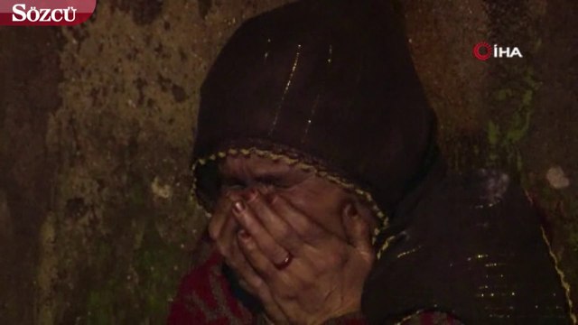 Yaşlı kadın gözyaşları içerisinde evinin yanışını izledi