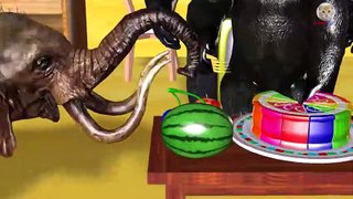 Learn Colors Animals with Birthday Party Baby Gorillas and Farm Animals friend Cartoon for Children
