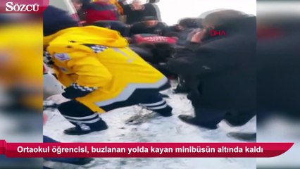 Geri kayan minibüsün altında kalan öğrenciyi böyle kurtardılar