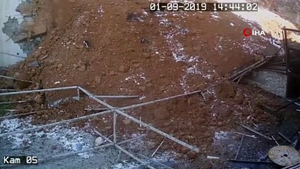 İstinat duvarı böyle çöktü