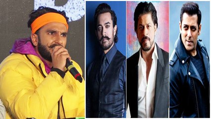 Ranveer Singh takes a dig on Shahrukh Khan Salman Khan & Aamir Khan | FilmiBeat