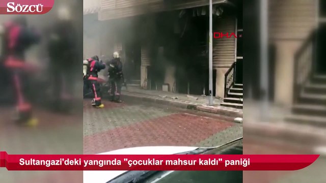 Yangında çocuklar mahsur kaldı paniği