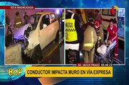 San Isidro: conductor resulta herido tras impactar contra muro de concreto en la av. Javier Prado