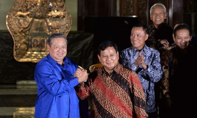 Jelang Debat Capres, Prabowo-Sandiaga Temui SBY